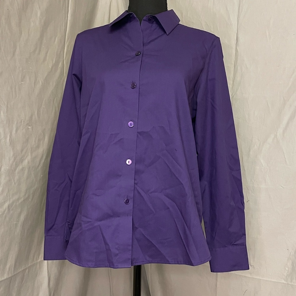 Foxcroft Purple Button-Front Shirt